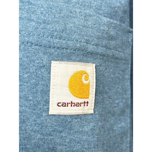 Carhartt Men's Original Fit 2XL Tall Blue T-Shirt Short Sleeve Logo Crew Pocket - Picture 10 of 11